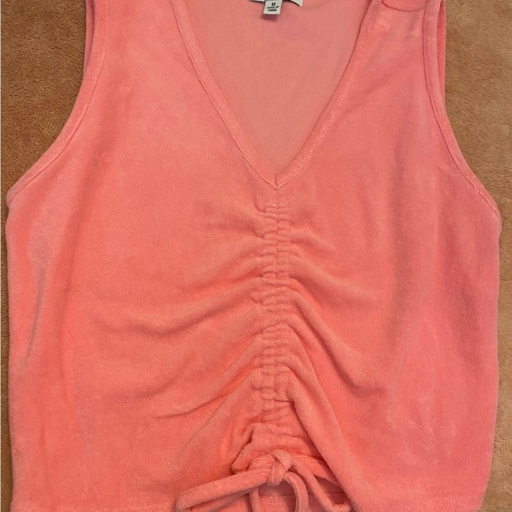 Juicy  Couture Pink Sleeveless Terry Cloth Top. Size Medium
